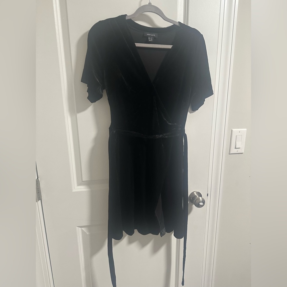 New Look Black Velvet Dress